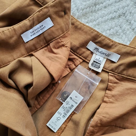 Madewell The Harlow Wide Leg Pants Acorn Brown NWT - Picture 9 of 13